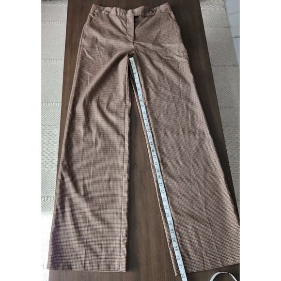 NWOT Coach Women's Brown Wool Blend Check Trousers Pants Size 0 - Picture 10 of 10